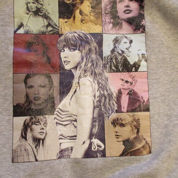 Taylor Swift Era Tour Woman Medium Gray Black Blue  Long Sleeve Sweatshirt - Picture 5 of 13